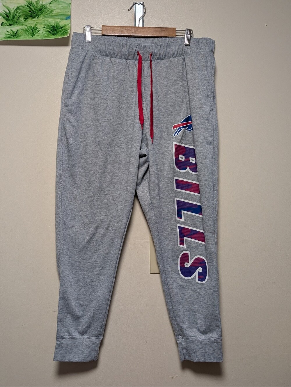 Buffalo Bills Gray Fleece Jogger Sweatpants XL